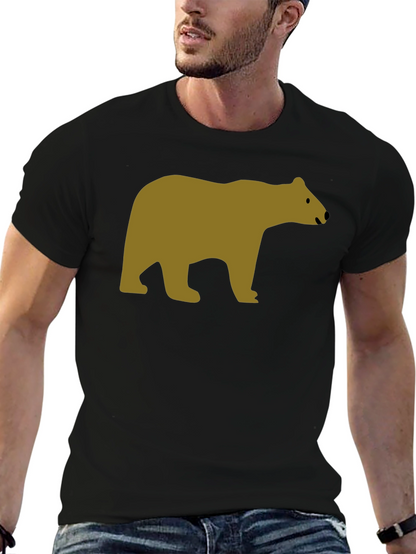 Black T-Shirt with Bear Graphic