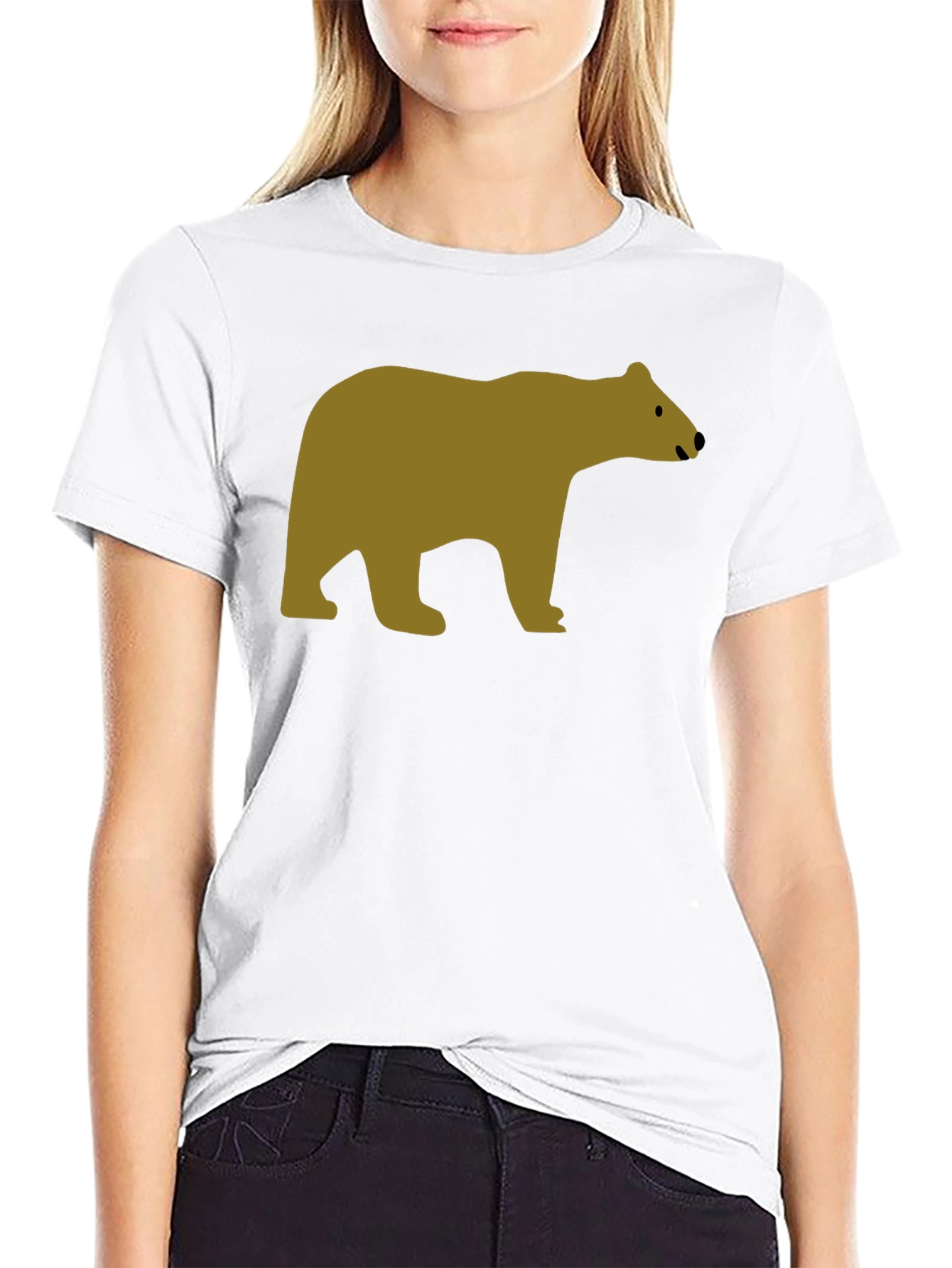 Black T-Shirt with Bear Graphic