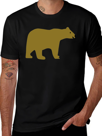 Black T-Shirt with Bear Graphic