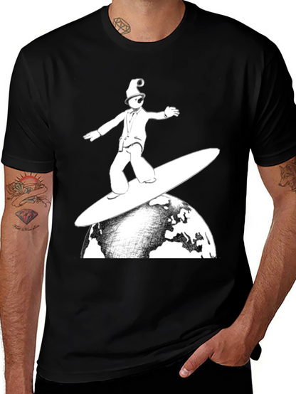 Surfing Earth T-Shirt - Unique Graphic Tee