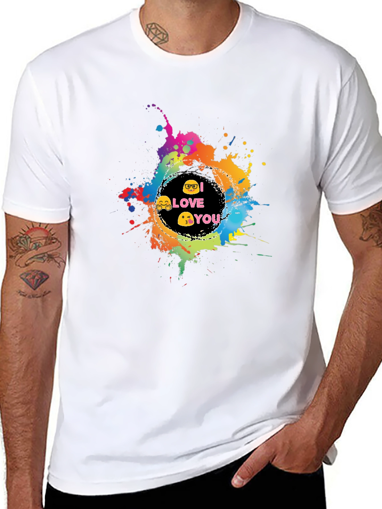 I Love You Emoji Splash T-Shirt