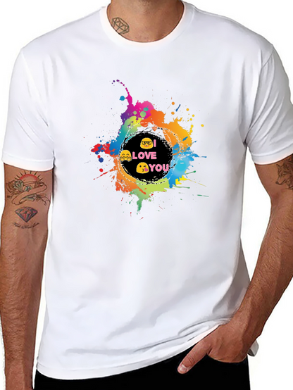 I Love You Emoji Splash T-Shirt