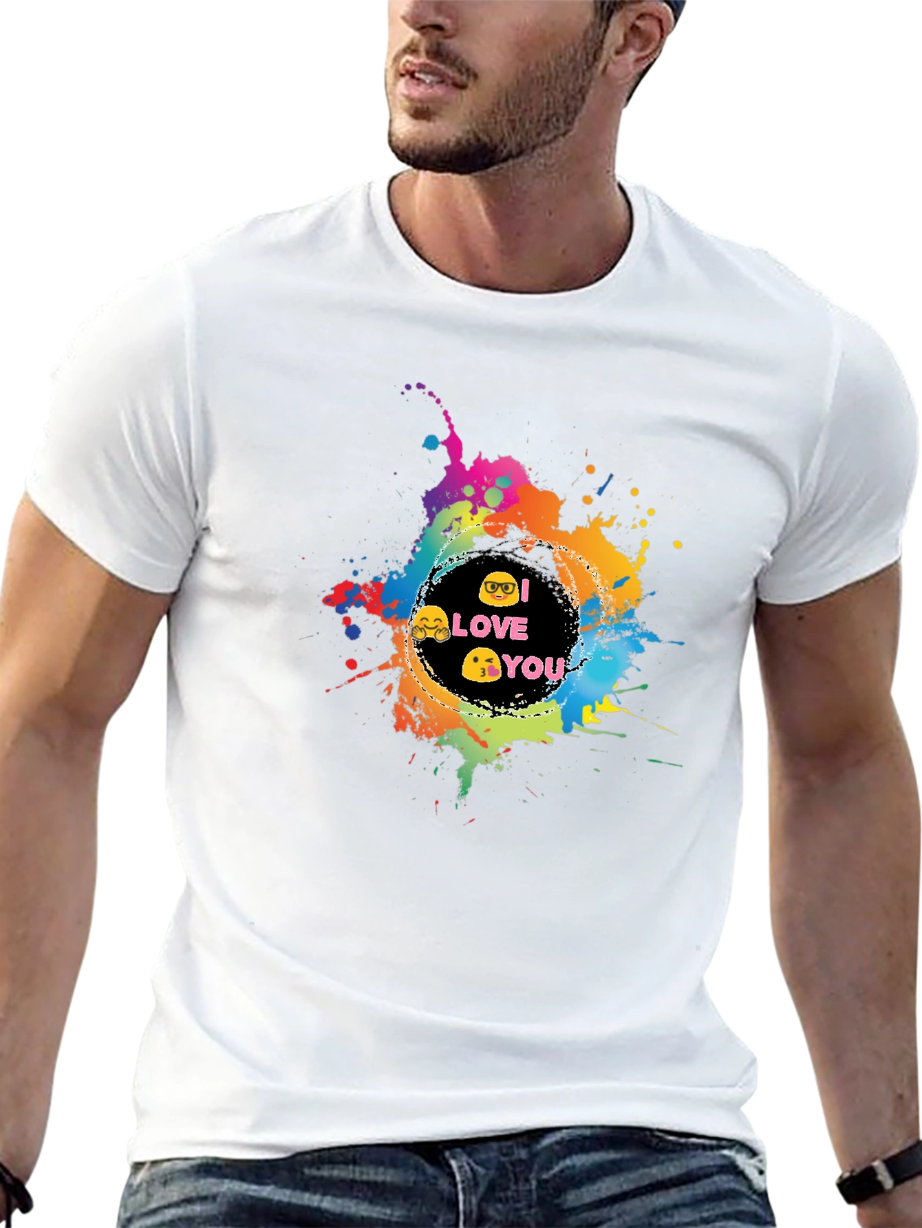 I Love You Emoji Splash T-Shirt
