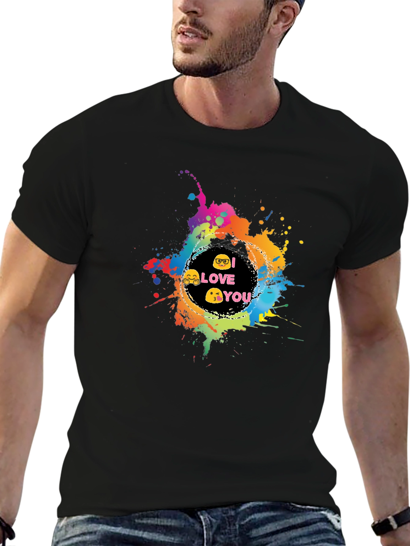 I Love You Emoji Splash T-Shirt