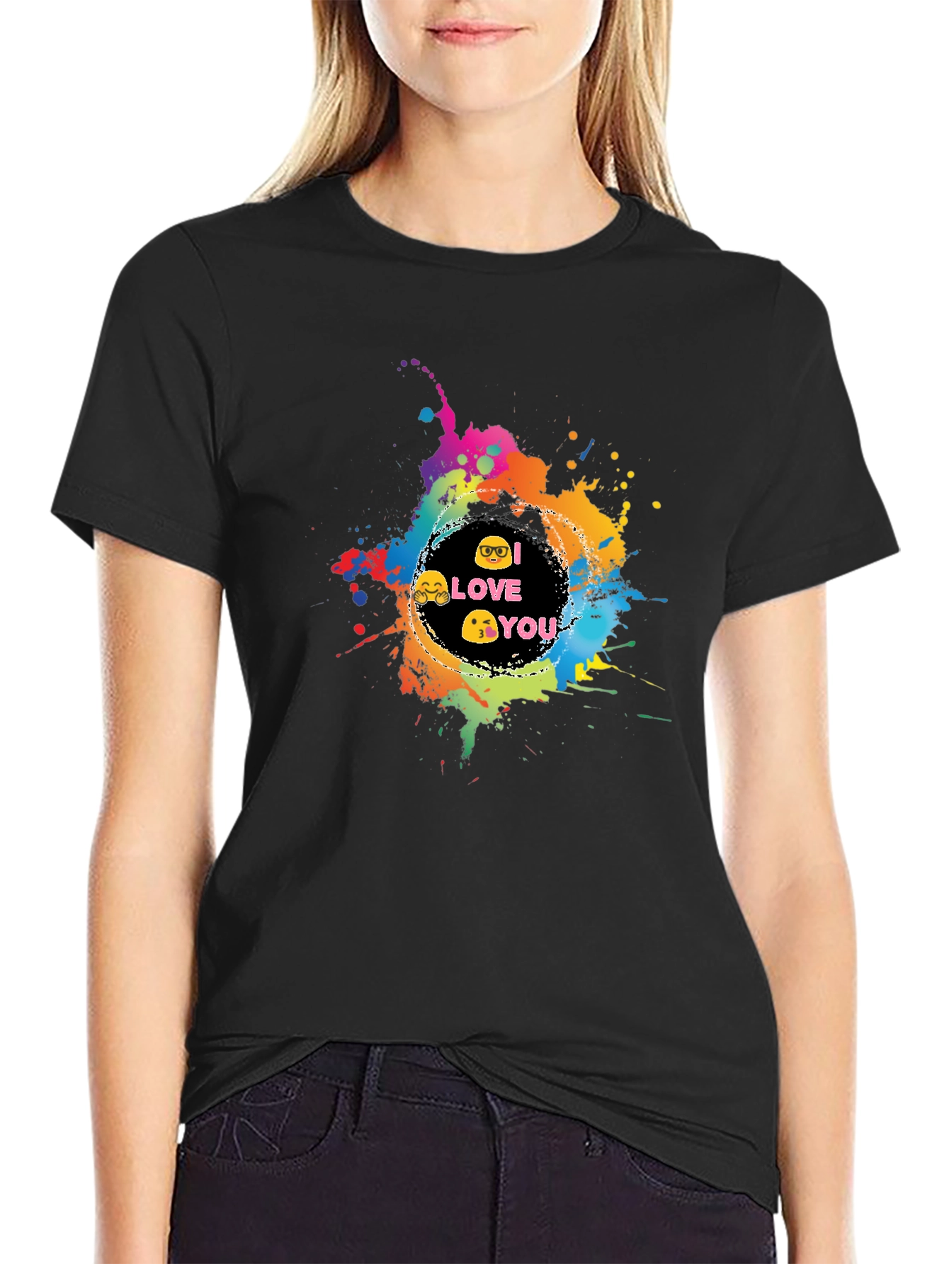 I Love You Emoji Splash T-Shirt