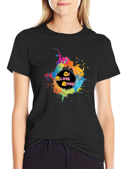 I Love You Emoji Splash T-Shirt