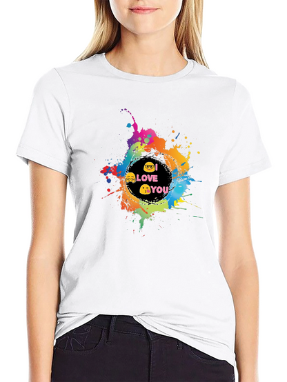 I Love You Emoji Splash T-Shirt