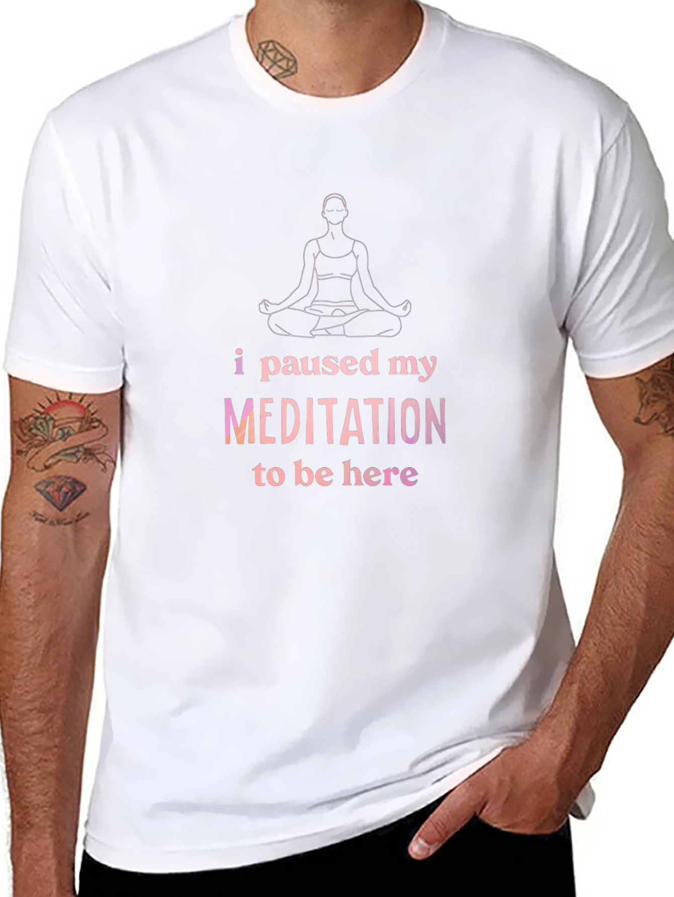 Meditation Pause T-Shirt - Relaxed Fit Cotton Tee