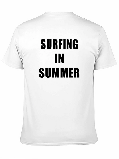 Surfing in Summer Black T-Shirt