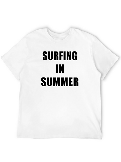 Surfing in Summer Black T-Shirt