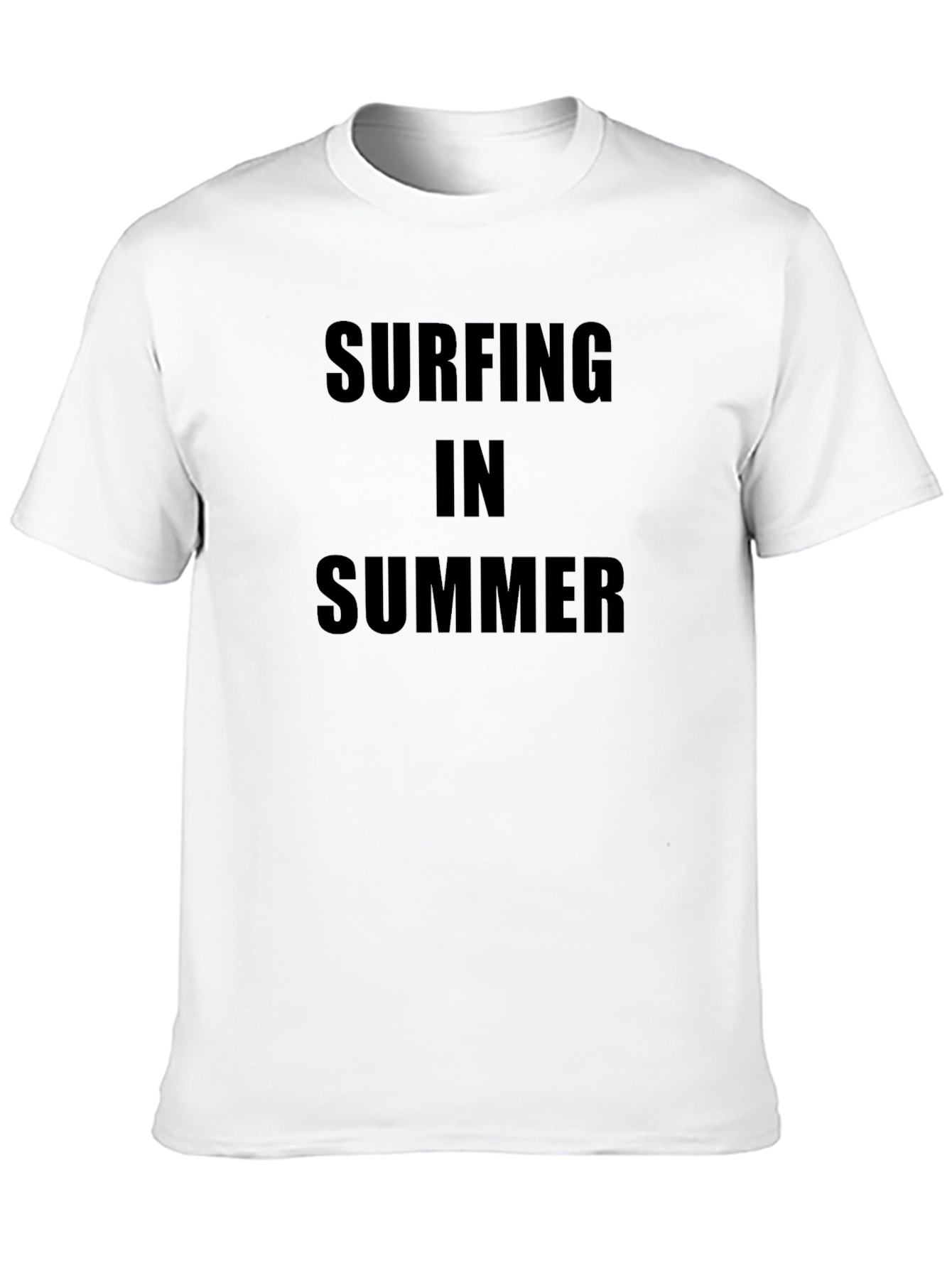 Surfing in Summer Black T-Shirt