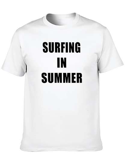 Surfing in Summer Black T-Shirt