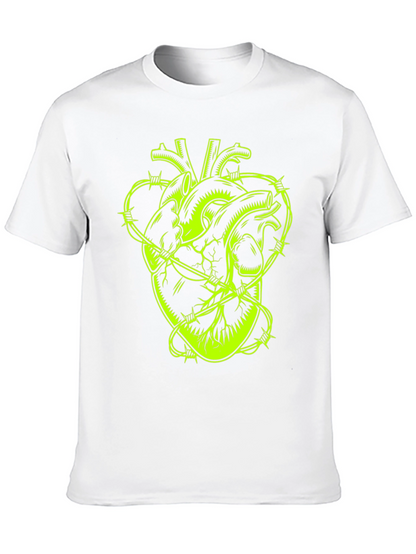 Barbed Wire Heart Graphic Tee - Black