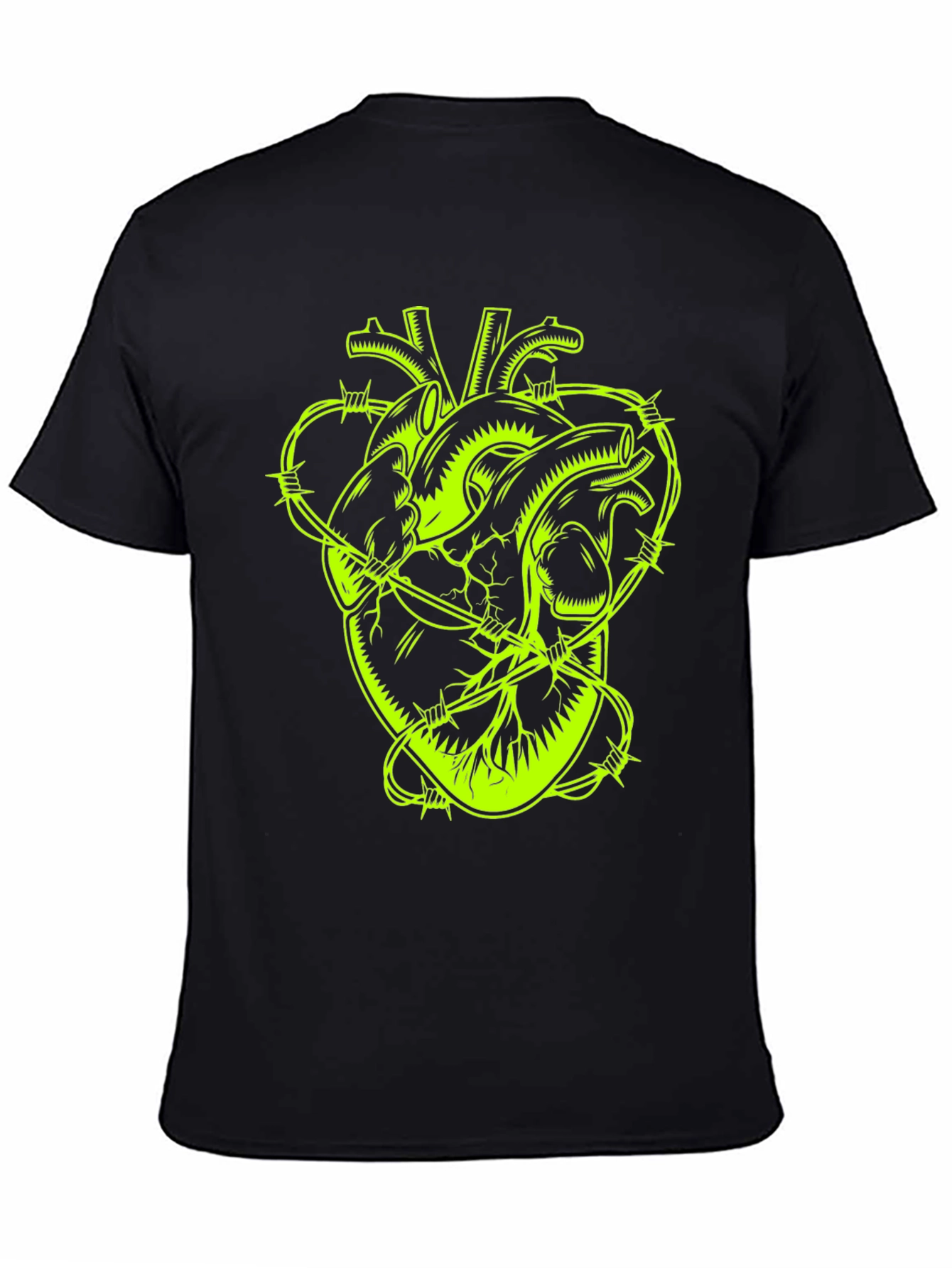 Barbed Wire Heart Graphic Tee - Black