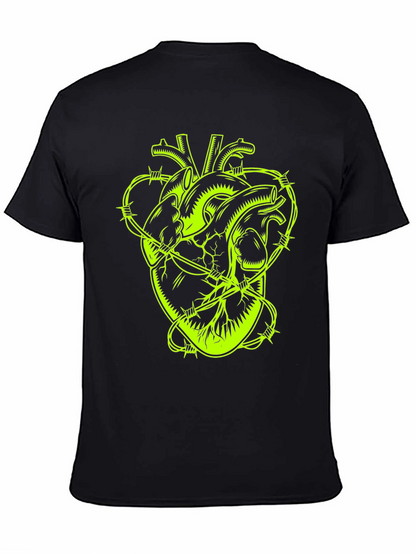 Barbed Wire Heart Graphic Tee - Black