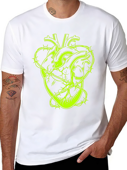 Barbed Wire Heart Graphic Tee - Black