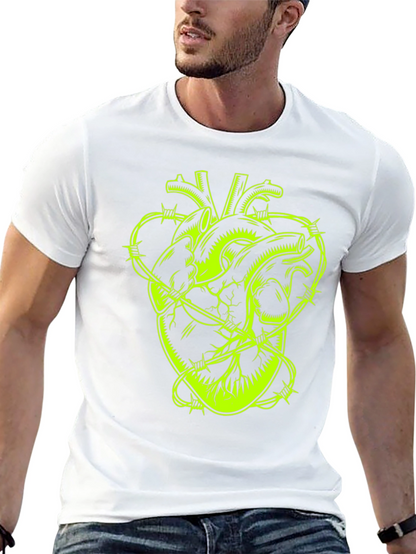 Barbed Wire Heart Graphic Tee - Black