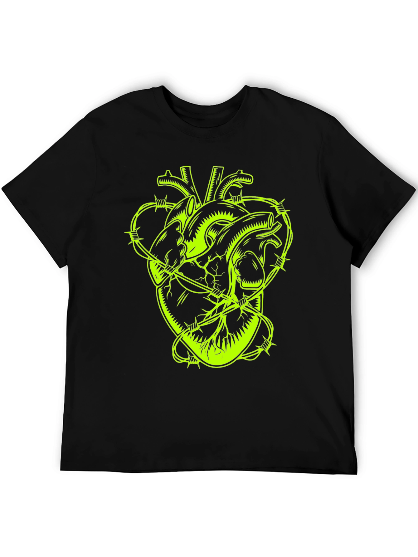 Barbed Wire Heart Graphic Tee - Black