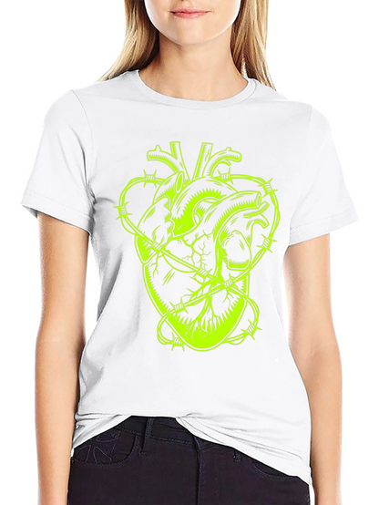 Barbed Wire Heart Graphic Tee - Black