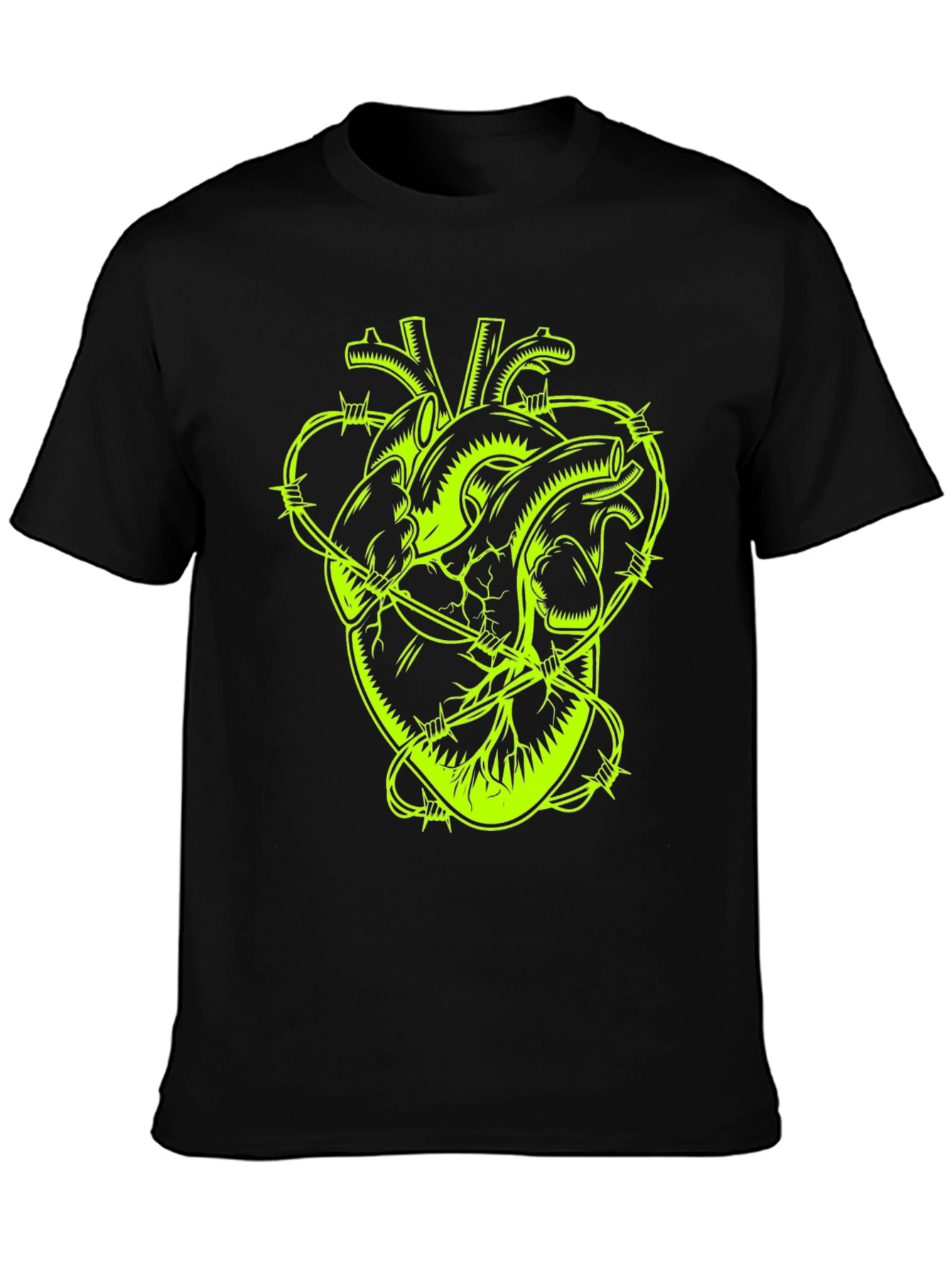 Barbed Wire Heart Graphic Tee - Black