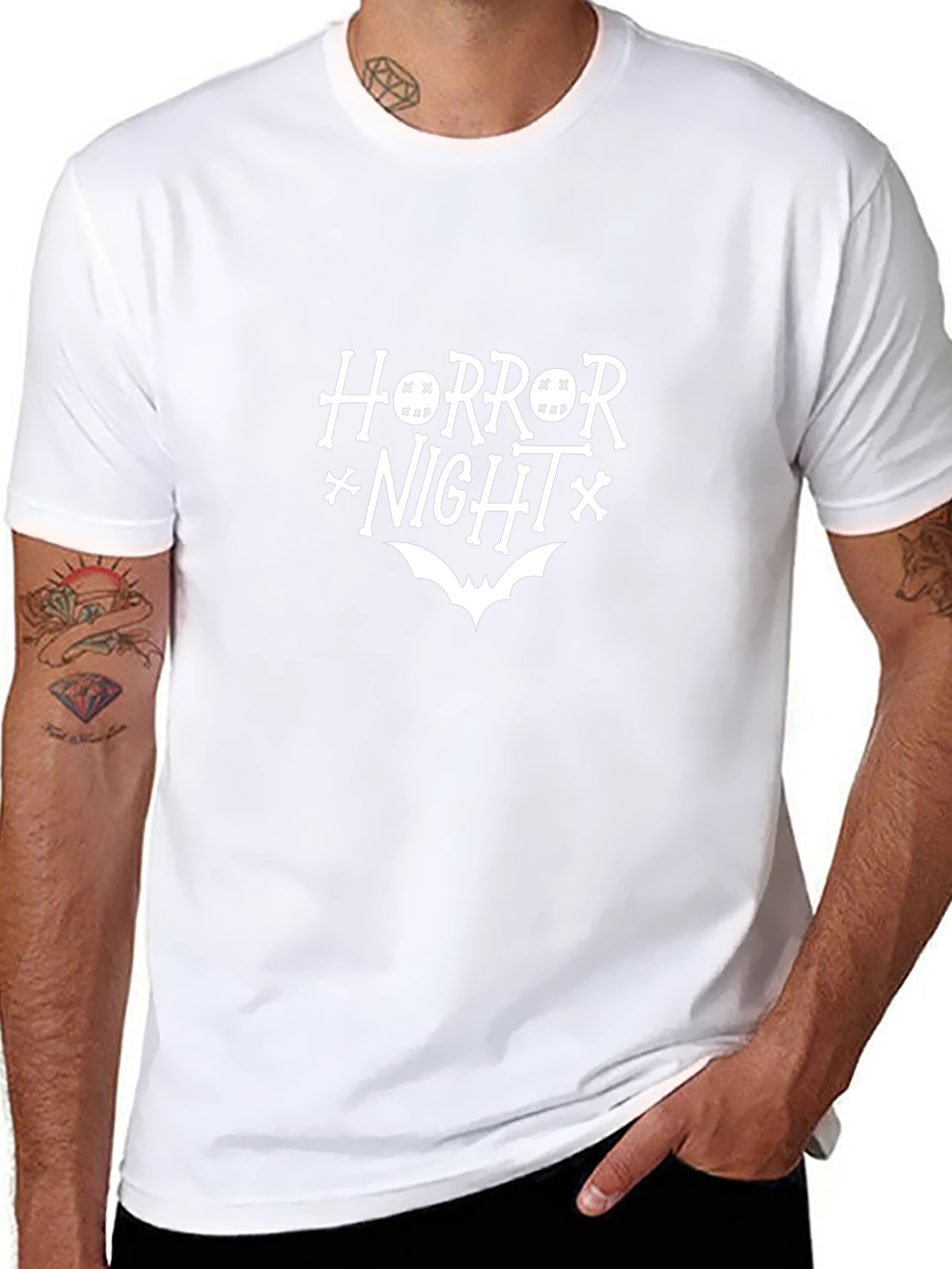 Horror Night Graphic Tee - Halloween Style