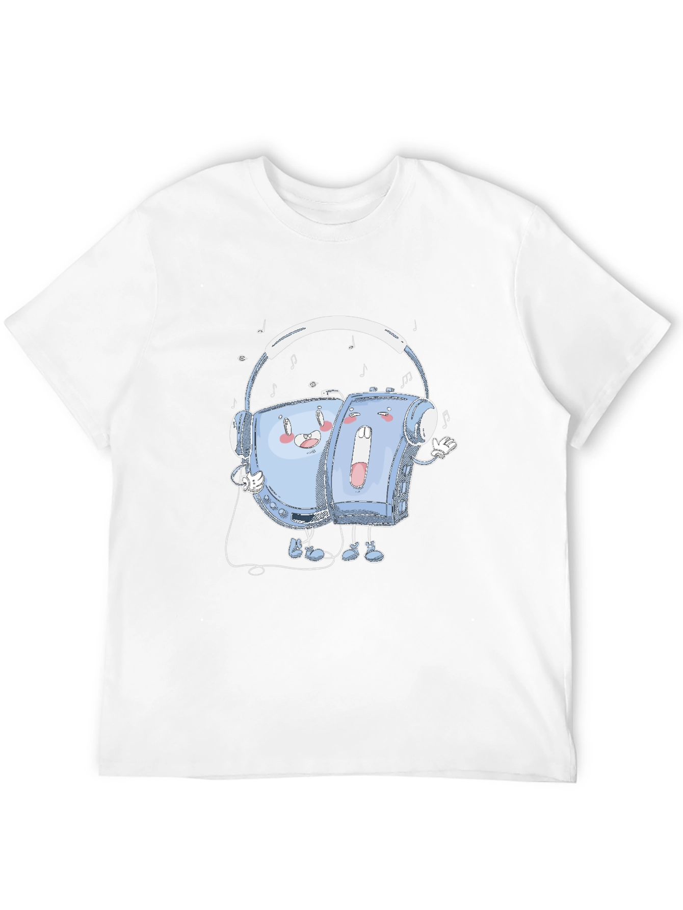 Retro Music T-Shirt: Audio Cassette Player & Headphones