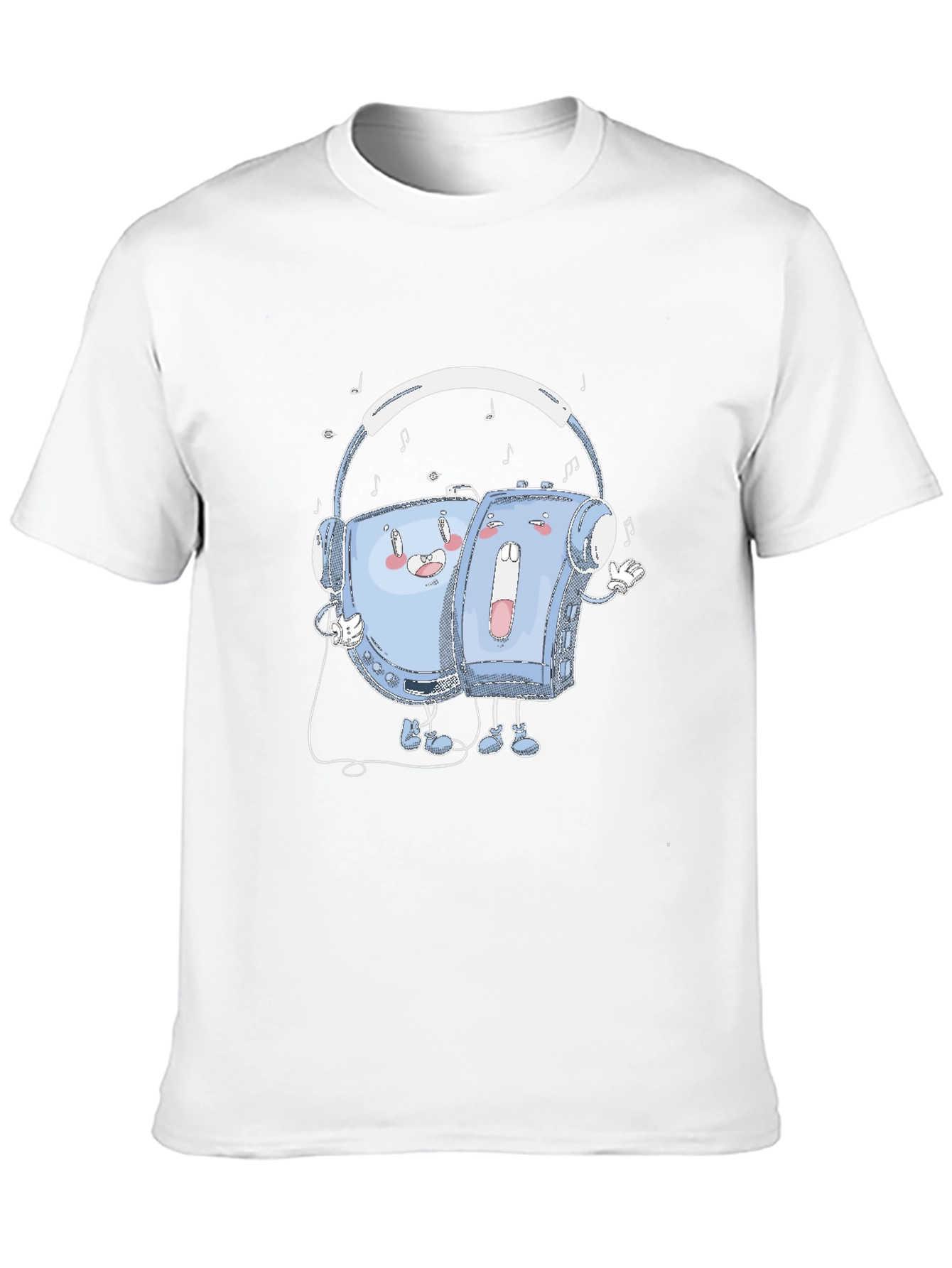 Retro Music T-Shirt: Audio Cassette Player & Headphones