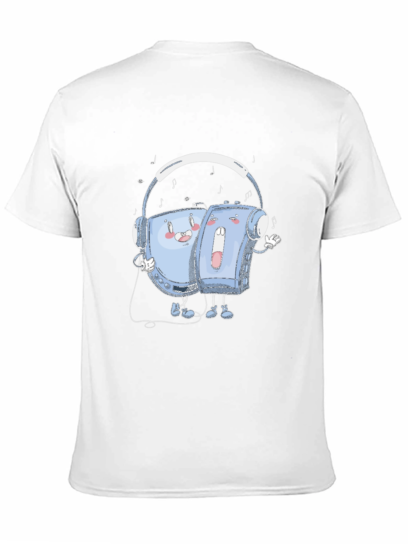 Retro Music T-Shirt: Audio Cassette Player & Headphones