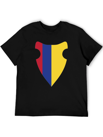 Stylish Shield Graphic Black T-Shirt