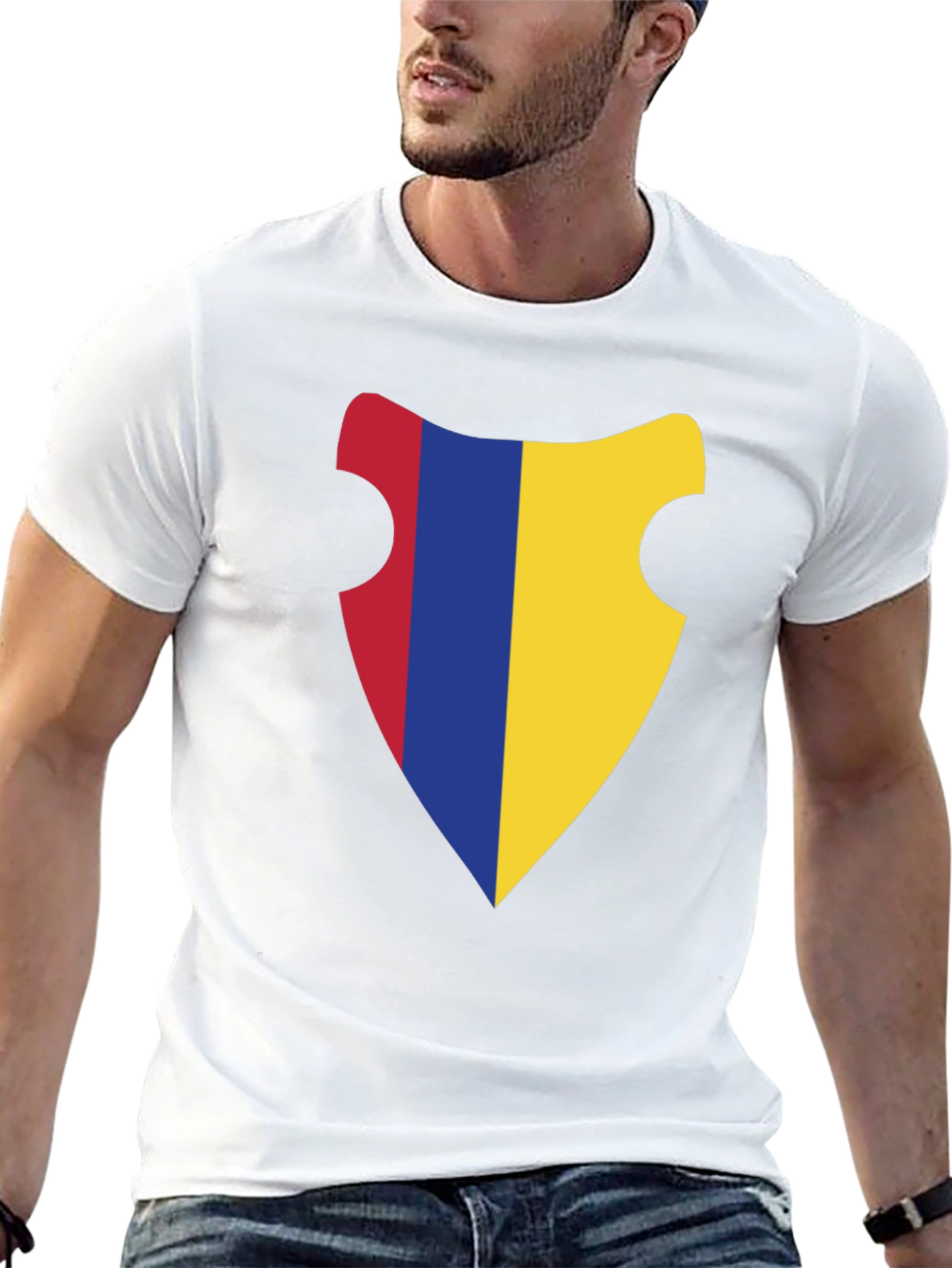 Stylish Shield Graphic Black T-Shirt