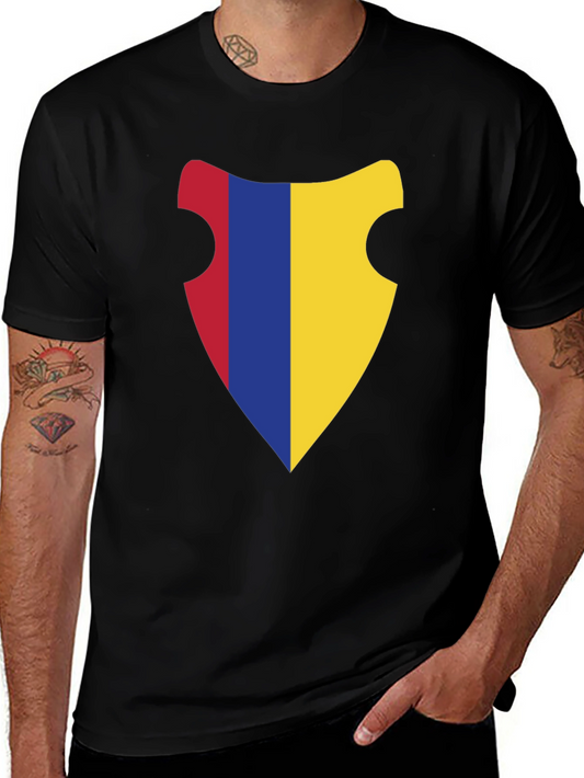 Stylish Shield Graphic Black T-Shirt