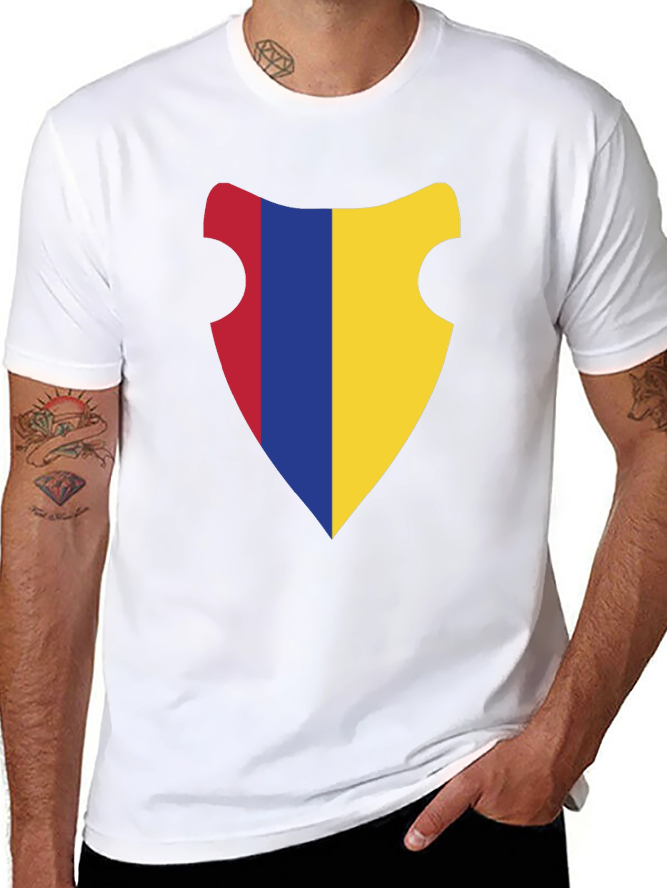 Stylish Shield Graphic Black T-Shirt