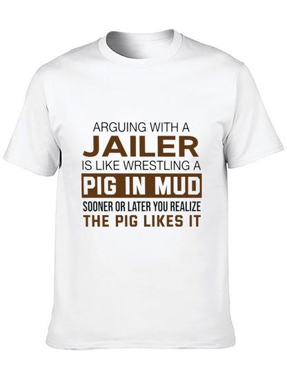 Jailer Pig in Mud Graphic T-Shirt