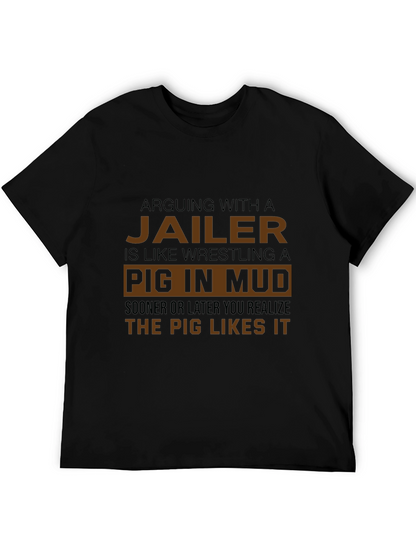 Jailer Pig in Mud Graphic T-Shirt