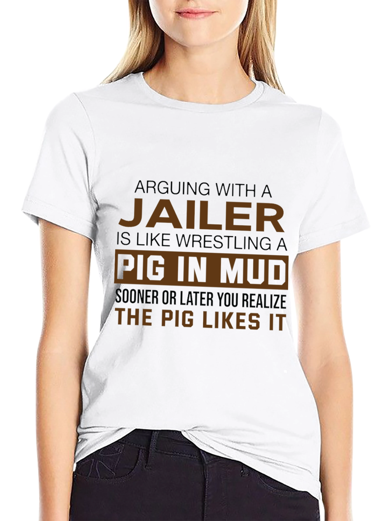 Jailer Pig in Mud Graphic T-Shirt