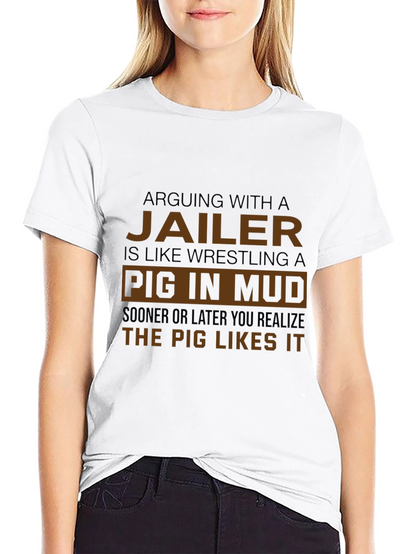 Jailer Pig in Mud Graphic T-Shirt