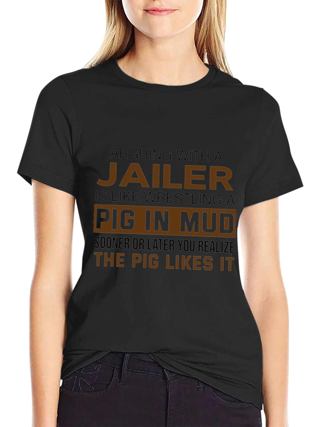 Jailer Pig in Mud Graphic T-Shirt
