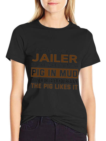 Jailer Pig in Mud Graphic T-Shirt