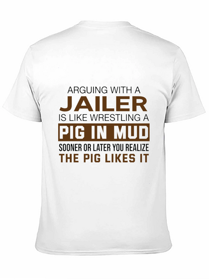 Jailer Pig in Mud Graphic T-Shirt