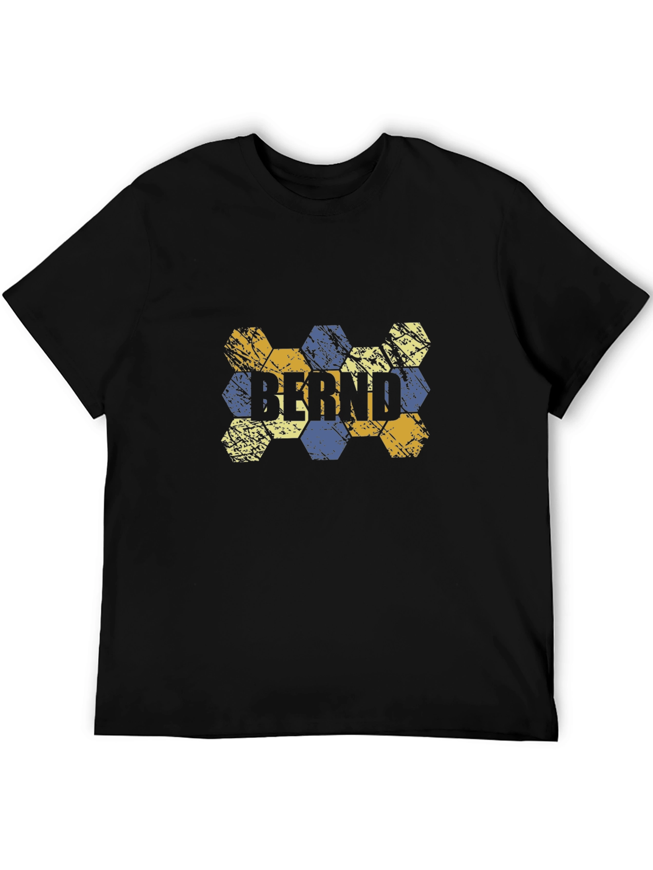 Bernd Hexagon Pattern T-Shirt - Black