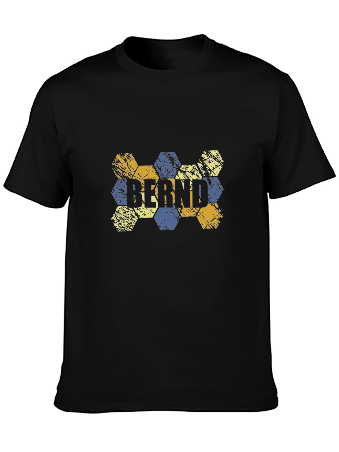 Bernd Hexagon Pattern T-Shirt - Black