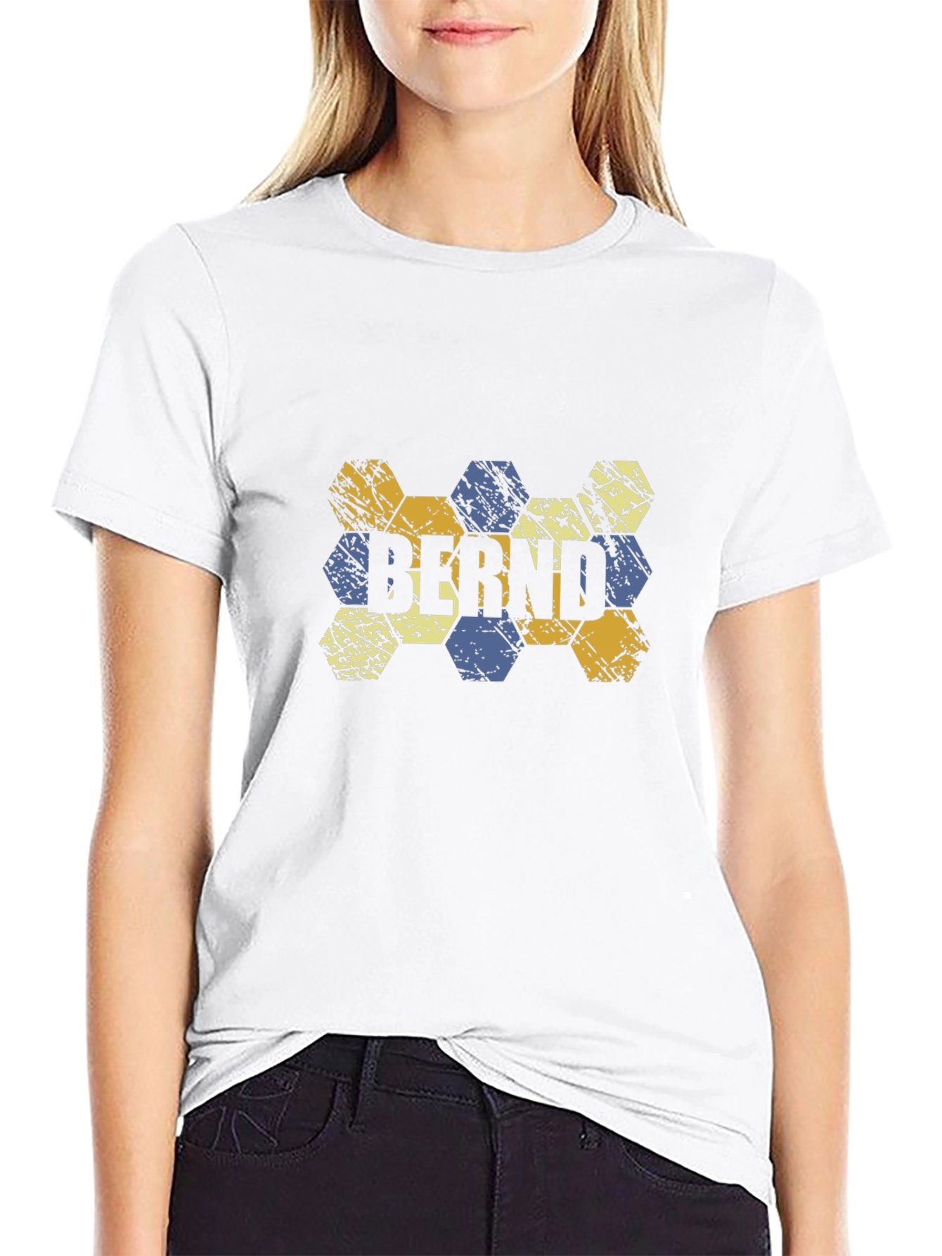Bernd Hexagon Pattern T-Shirt - Black