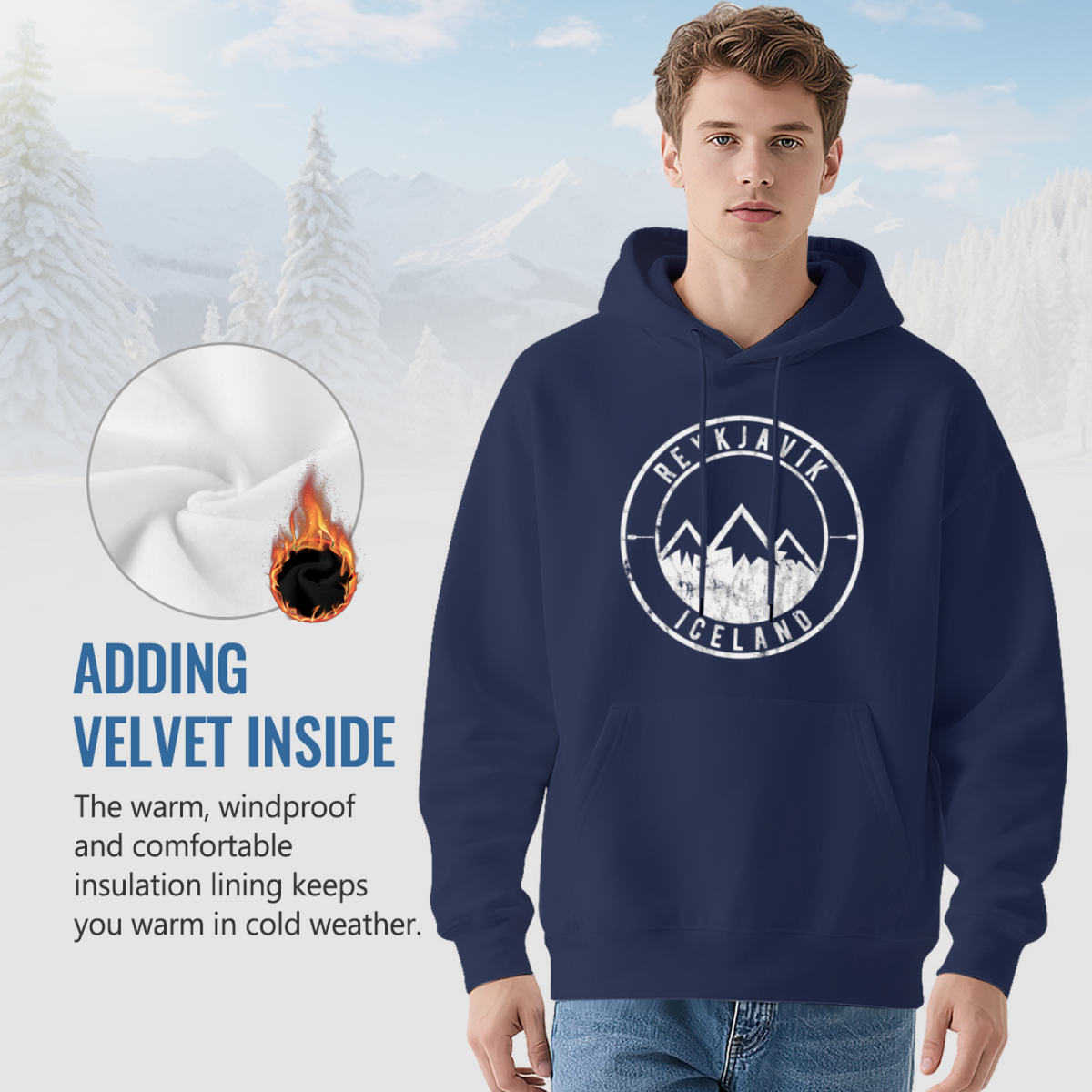 Premium Graphic Hoodie - Reykjavik Iceland