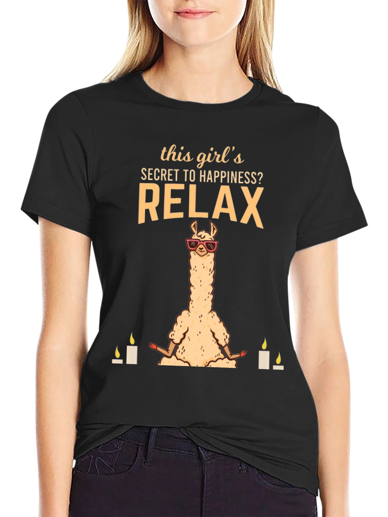 Relax Llama Graphic T-Shirt - Meditation Humor Tee