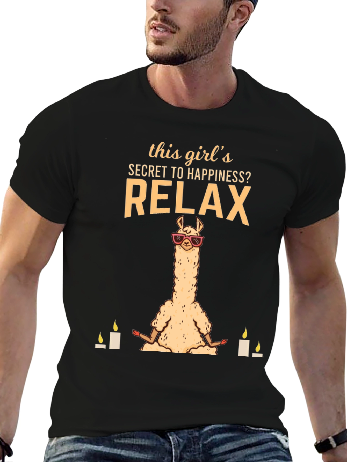 Relax Llama Graphic T-Shirt - Meditation Humor Tee