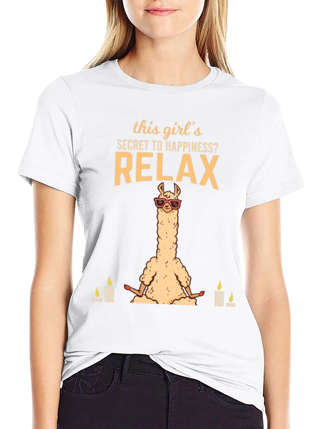 Relax Llama Graphic T-Shirt - Meditation Humor Tee