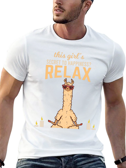 Relax Llama Graphic T-Shirt - Meditation Humor Tee