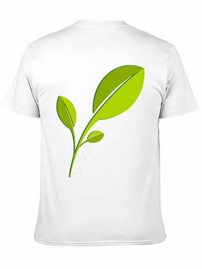 Eco-Friendly Leaf Graphic Black T-Shirt