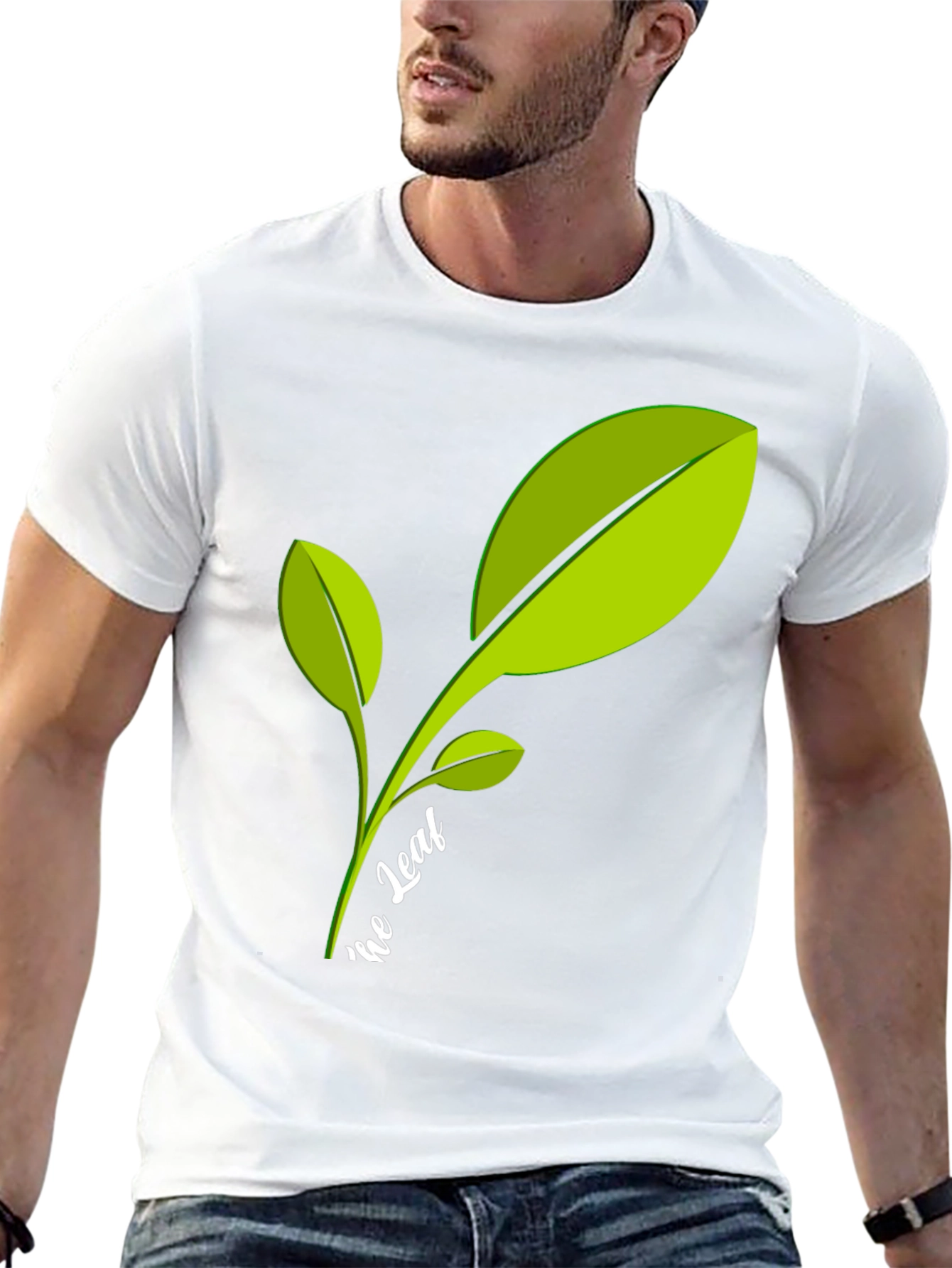 Eco-Friendly Leaf Graphic Black T-Shirt