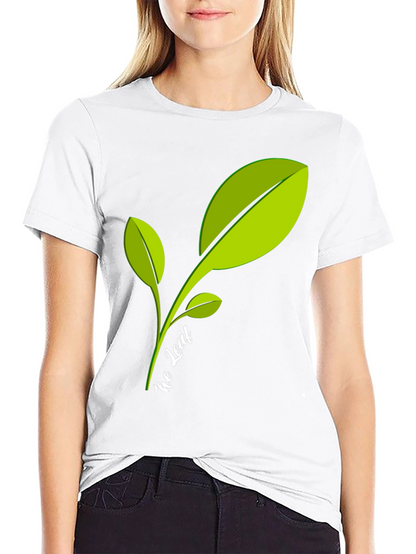 Eco-Friendly Leaf Graphic Black T-Shirt